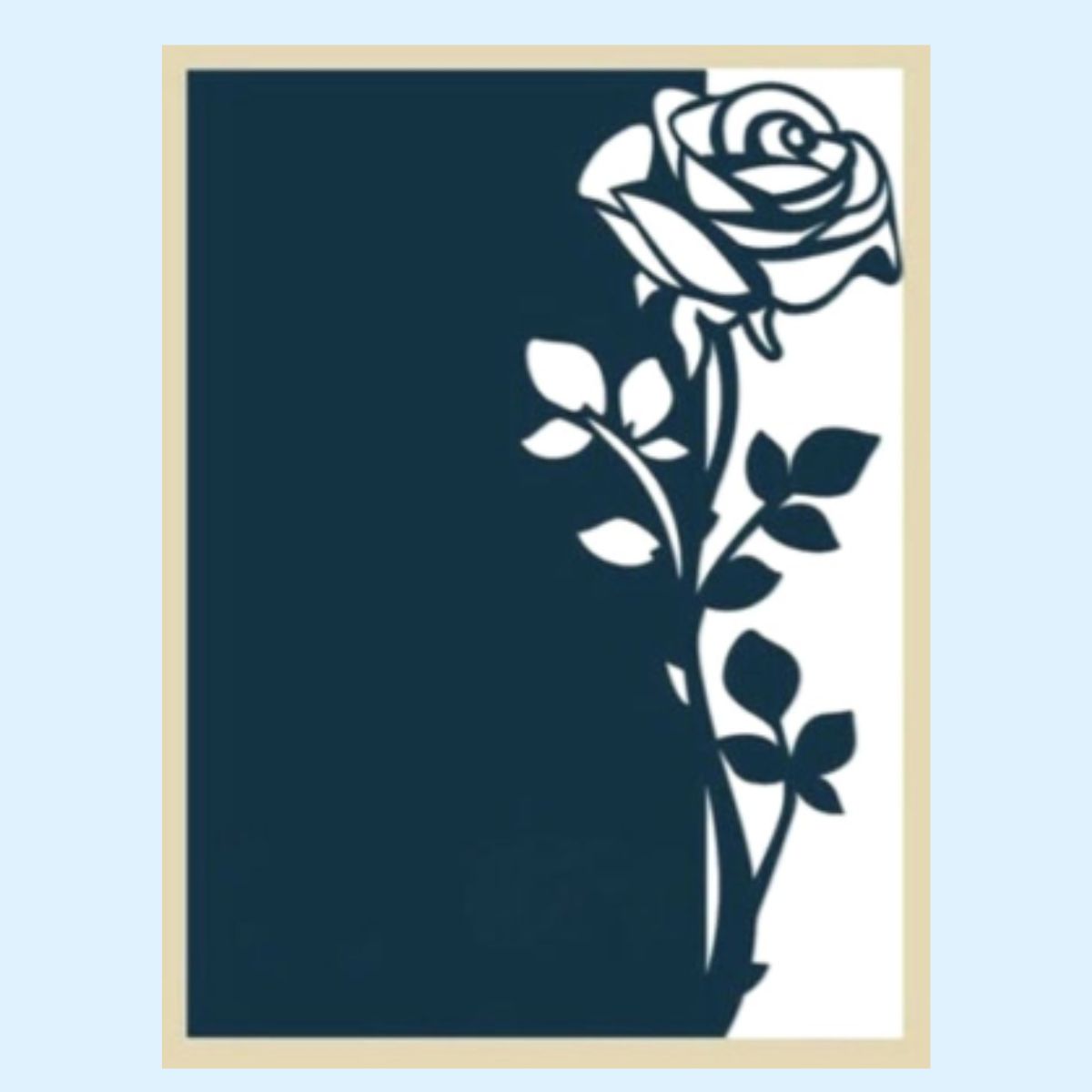 Troquel de Borde de Rosa Floral con Tallos