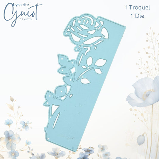 Troquel de Borde de Rosa Floral con Tallos