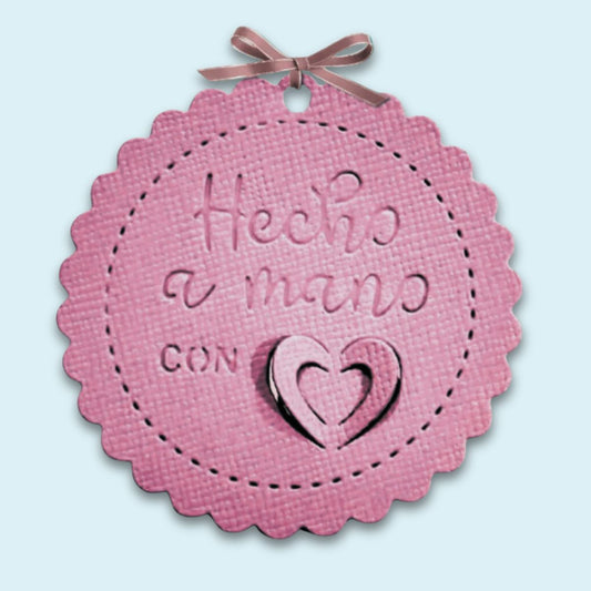 Troquel Etiqueta Hecho a Mano con Corazón